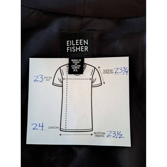 Eileen Fisher Blazer Jacket Women Open Front Pockets Black XL 1X - Picture 5 of 7